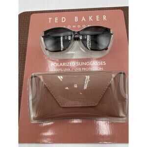 TED BAKER Womens Gold Brown Gradient Polarized Metal Aviator Sunglasses NIB